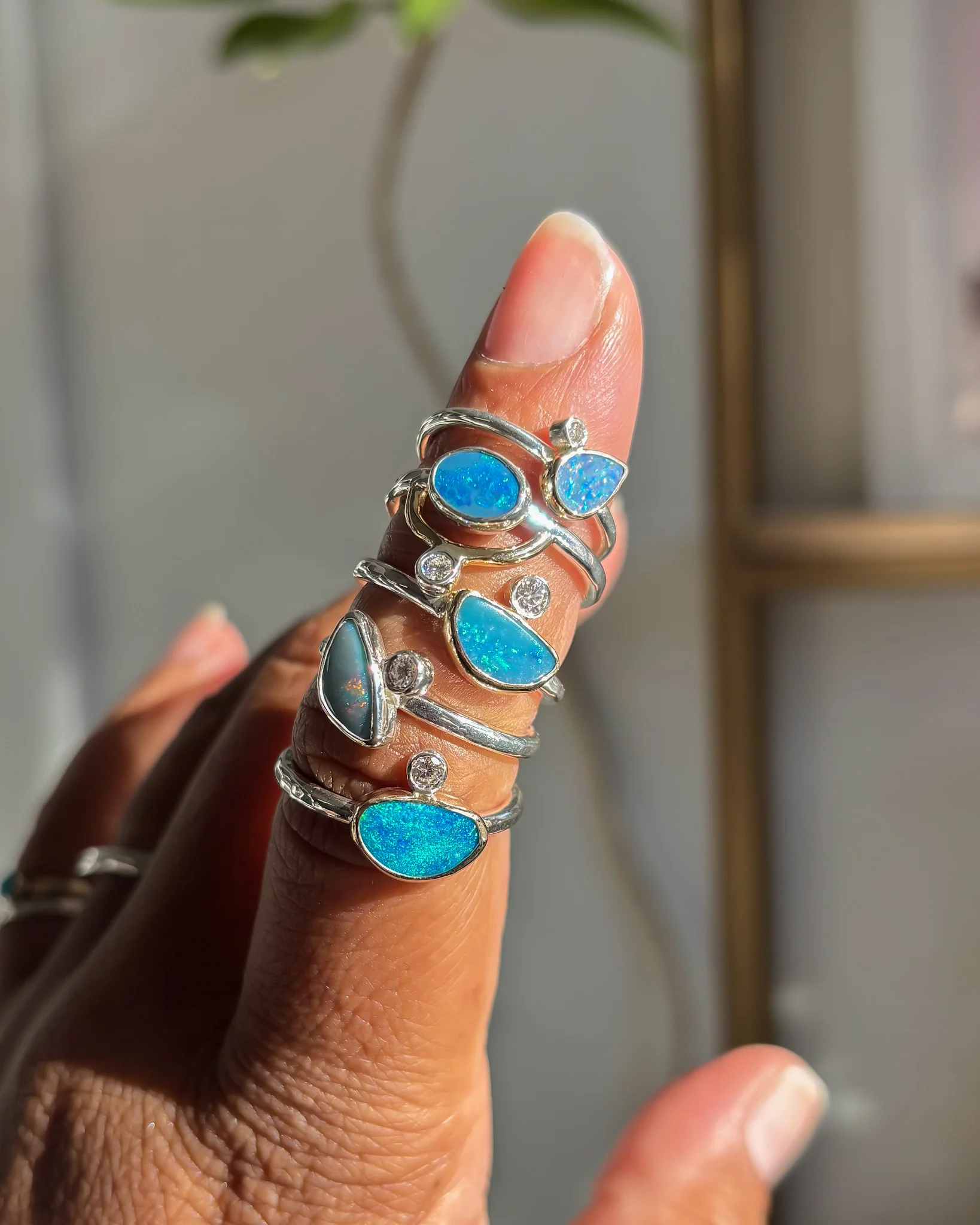 CALLISTO// opal + diamond orbit ring - Image 3