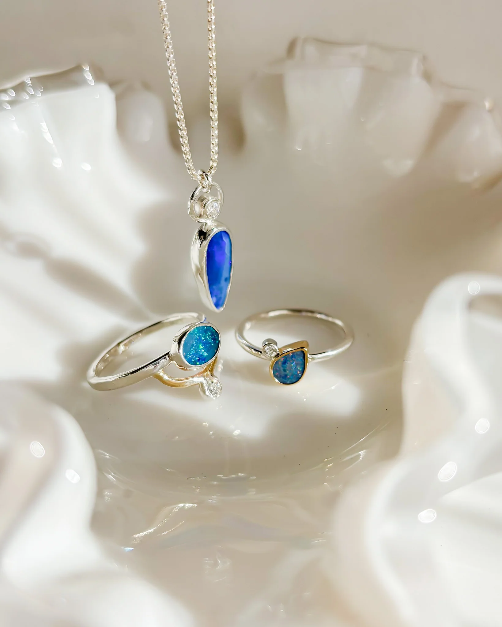 CALLISTO// opal + diamond orbit ring - Image 5